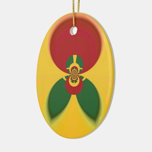 Rasta Kleuren Abstracte Art Print Keramisch Ornament (Links)