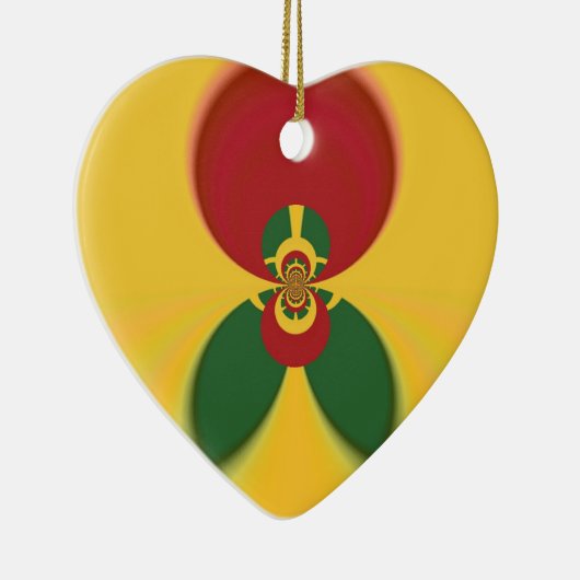 Rasta Kleuren Abstracte Art Print Keramisch Ornament (Rechts)