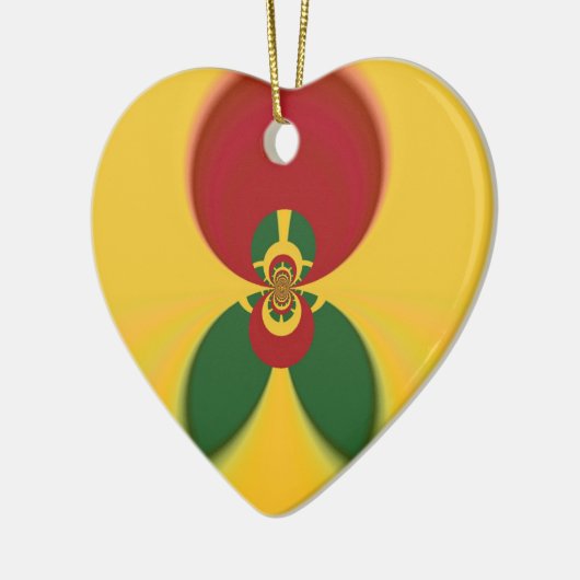 Rasta Kleuren Abstracte Art Print Keramisch Ornament (Links)