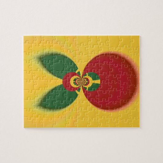 Rasta Kleuren Abstracte Art Print Legpuzzel (Horizontaal)