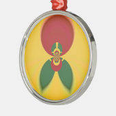 Rasta Kleuren Abstracte Art Print Metalen Ornament (Links)