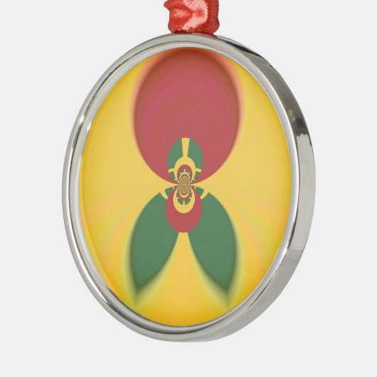 Rasta Kleuren Abstracte Art Print Metalen Ornament (Links)