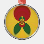 Rasta Kleuren Abstracte Art Print Metalen Ornament (Voorkant)