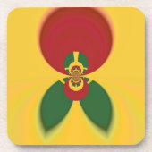 Rasta Kleuren Abstracte Art Print Onderzetter (Voorkant)