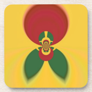 Rasta Kleuren Abstracte Art Print Onderzetter