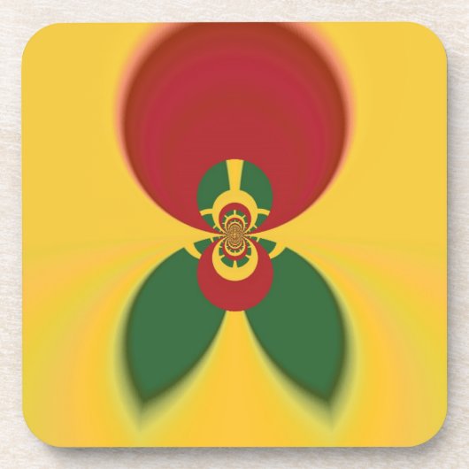 Rasta Kleuren Abstracte Art Print Onderzetter (Voorkant)