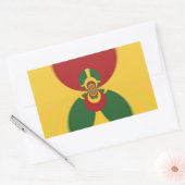 Rasta Kleuren Abstracte Art Print Rechthoekige Sticker (Envelop)