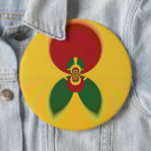 Rasta Kleuren Abstracte Art Print Ronde Button 6,0 Cm (In situ)