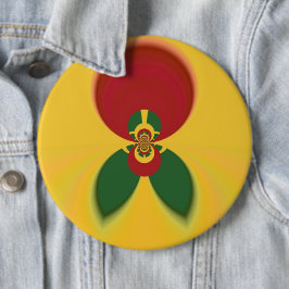 Rasta Kleuren Abstracte Art Print Ronde Button 6,0 Cm