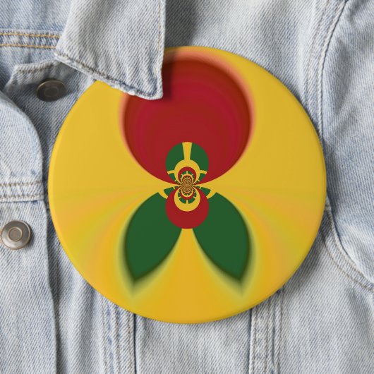 Rasta Kleuren Abstracte Art Print Ronde Button 6,0 Cm (In situ)