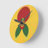 Rasta Kleuren Abstracte Art Print Ronde Klok (Hoek)