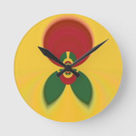 Rasta Kleuren Abstracte Art Print Ronde Klok