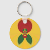 Rasta Kleuren Abstracte Art Print Sleutelhanger (Voorkant)