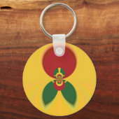 Rasta Kleuren Abstracte Art Print Sleutelhanger (Voorkant)