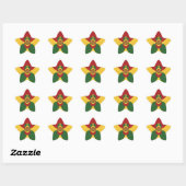 Rasta Kleuren Abstracte Art Print Ster Sticker (Vel)