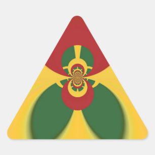 Rasta Kleuren Abstracte Art Print Sticker