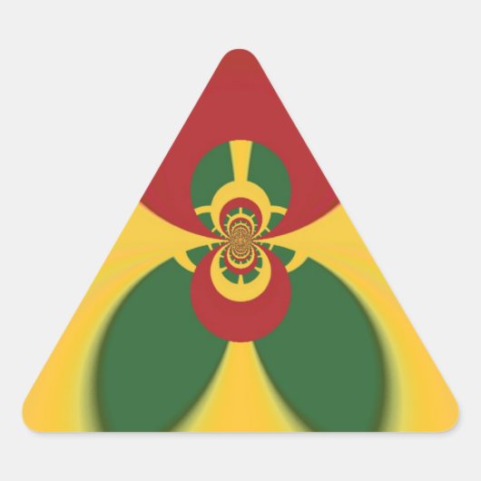 Rasta Kleuren Abstracte Art Print Sticker (Voorkant)