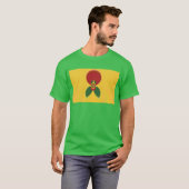 Rasta Kleuren Abstracte Art Print T-shirt (Voorkant volledig)