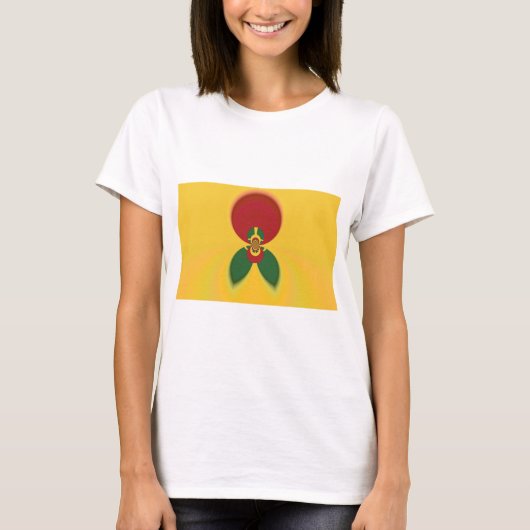 Rasta Kleuren Abstracte Art Print T-shirt (Voorkant)