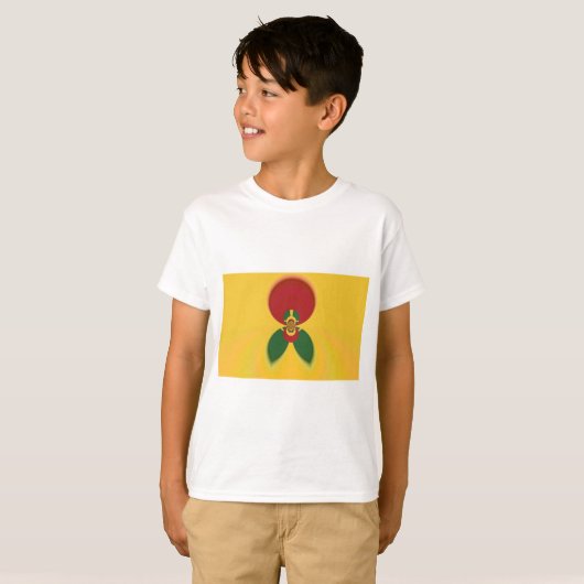 Rasta Kleuren Abstracte Art Print T-shirt (Voorkant volledig)