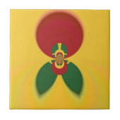 Rasta Kleuren Abstracte Art Print Tegeltje (Voorkant)