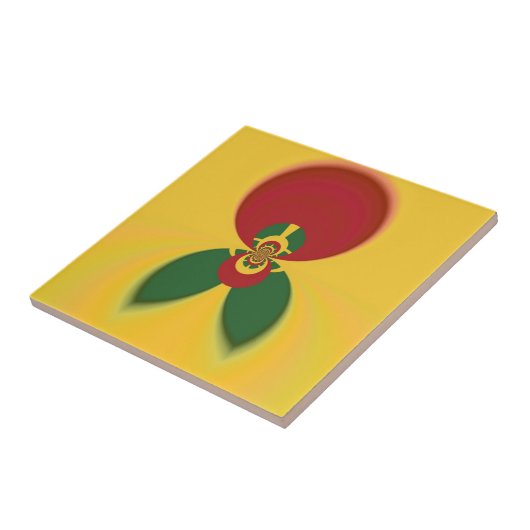 Rasta Kleuren Abstracte Art Print Tegeltje (Zijkant)