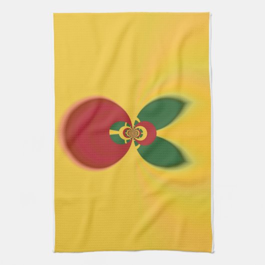 Rasta Kleuren Abstracte Art Print Theedoek (Verticaal)