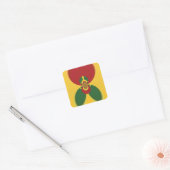 Rasta Kleuren Abstracte Art Print Vierkante Sticker (Envelop)