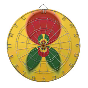 Rasta Kleuren Abstracte Kunstprint Dartbord