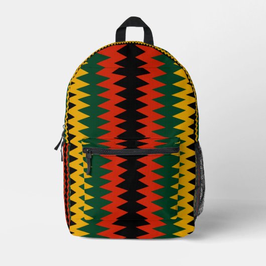 Rasta Kleuren Chevron Design Bedrukte Rugzak (Voorkant)