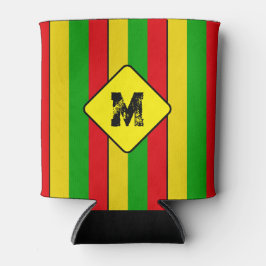 Rasta Kleuren Gestreept Monogram Bier Blikjeskoeler