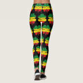 Rasta Kleuren Groen Geel Rode Klavers Leggings (Achterkant)