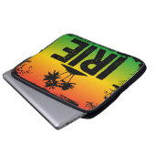 Rasta Kleuren Jamaicaanse IRIE Tropische Palm Bome Laptop Sleeve (Voorkant onderkant)