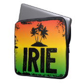 Rasta Kleuren Jamaicaanse IRIE Tropische Palm Bome Laptop Sleeve (Voorkant Links)