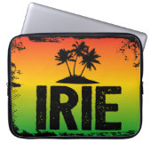 Rasta Kleuren Jamaicaanse IRIE Tropische Palm Bome Laptop Sleeve (Voorkant)
