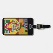 Rasta Kleuren Rood Gouden Groen Hillary Art Print Bagagelabel (Voorkant horizontaal)