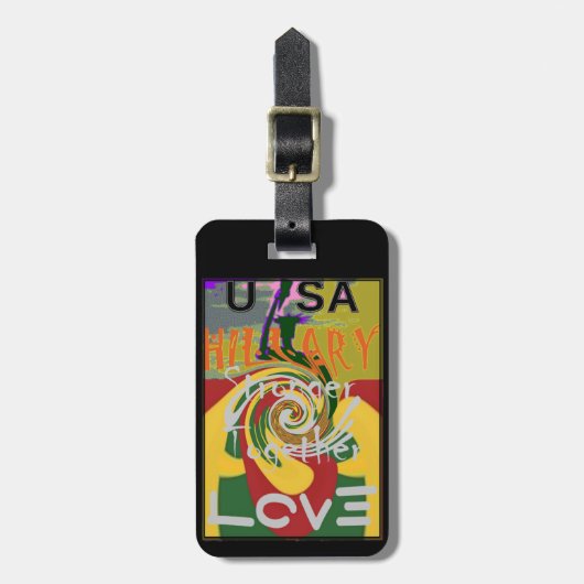 Rasta Kleuren Rood Gouden Groen Hillary Art Print Bagagelabel (Voorkant verticaal)