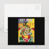 Rasta Kleuren Rood Gouden Groen Hillary Art Print Briefkaart (Voorkant / Achterkant)