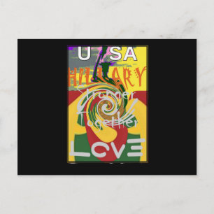 Rasta Kleuren Rood Gouden Groen Hillary Art Print Briefkaart
