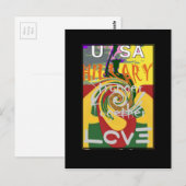Rasta Kleuren Rood Gouden Groen Hillary Art Print Briefkaart (Voorkant / Achterkant)
