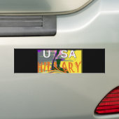 Rasta Kleuren Rood Gouden Groen Hillary Art Print Bumpersticker (Op auto)