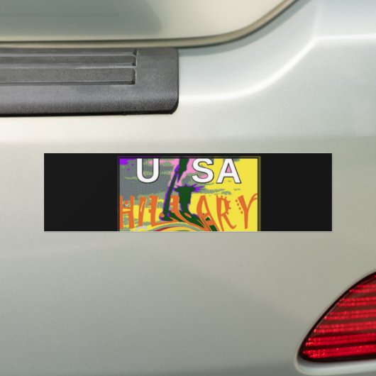 Rasta Kleuren Rood Gouden Groen Hillary Art Print Bumpersticker (Op auto)