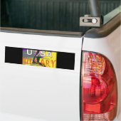 Rasta Kleuren Rood Gouden Groen Hillary Art Print Bumpersticker (Op Truck)
