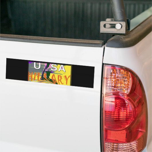 Rasta Kleuren Rood Gouden Groen Hillary Art Print Bumpersticker (Op Truck)