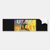 Rasta Kleuren Rood Gouden Groen Hillary Art Print Bumpersticker (Voorkant)