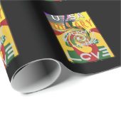 Rasta Kleuren Rood Gouden Groen Hillary Art Print Cadeaupapier (Rol Hoek)