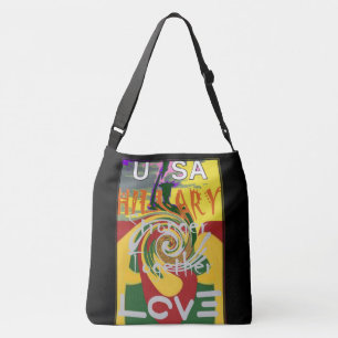Rasta Kleuren Rood Gouden Groen Hillary Art Print Crossbody Tas
