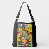 Rasta Kleuren Rood Gouden Groen Hillary Art Print Crossbody Tas (Voorkant)