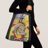 Rasta Kleuren Rood Gouden Groen Hillary Art Print Crossbody Tas (Dichtbij)