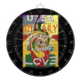 Rasta Kleuren Rood Gouden Groen Hillary Art Print Dartbord (Voorkant)